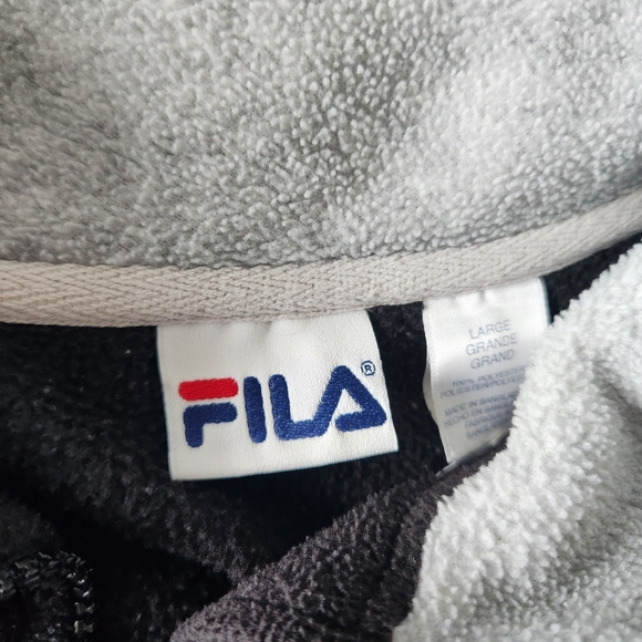 FILA 1/4 Zip Fleece (Black & Grey, Size L) - Picture 4 of 4